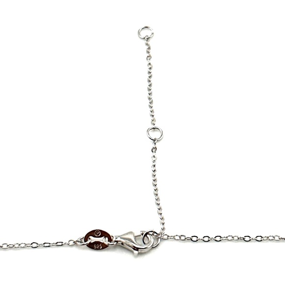 925 Solid Sterling Silver Clover Necklace - Picture 5 of 7